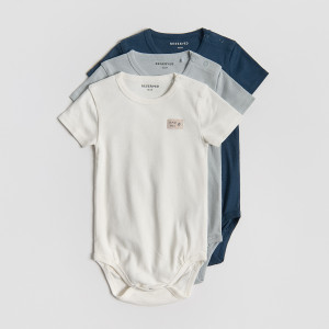 Bawełniane body 3 pack - 86 (12-18 m.) - złamana biel - chłopcy - Reserved - 265HV-01X