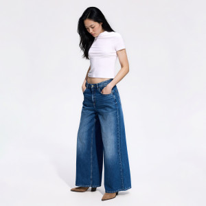 Jeansy baggy - 42 - niebieski - damska - Reserved - 267KS-55J
