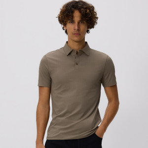 Koszulka polo slim - S - beżowy - męska - Reserved - 268EF-08X