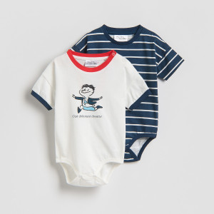 Body Mikołajek 2 pack - 86 (12-18 m.) - złamana biel - chłopcy - Reserved - 271HV-01X