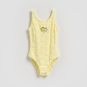Strój kąpielowy Pompompurin - 110/116 (4-6 lat) - jasnożółty - dziewczynki - Reserved - 271IY-10X