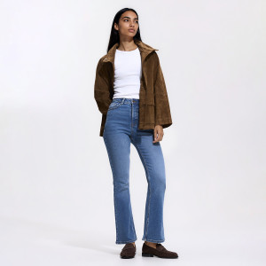 Jeansy flare z krótszą nogawką - 32 - niebieski - damska - Reserved - 271KS-50J