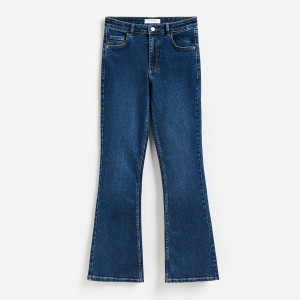 Jeansy flare - 34 - granatowy - damska - Reserved - 273KS-59J