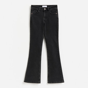 Jeansy flare - 34 - czarny - damska - Reserved - 273KS-99J