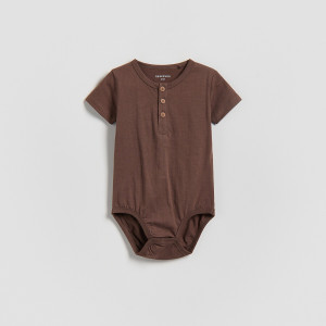 Bawełniane body - 80 (9-12 m.) - ciemnofioletowy - chłopcy - Reserved - 274HV-49X