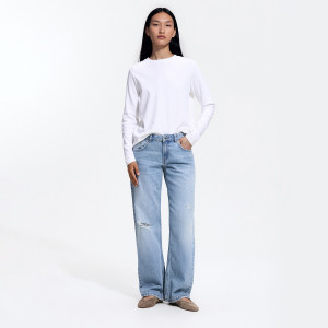 Jeansy straight z niskim stanem - 44 - niebieski - damska - Reserved - 274KS-50J