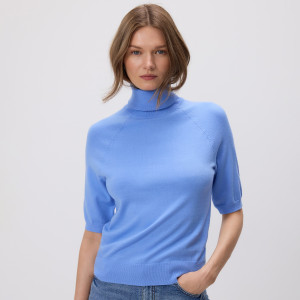 Sweter z golfem - XS - jasnoniebieski - damska - Reserved - 275GV-50X
