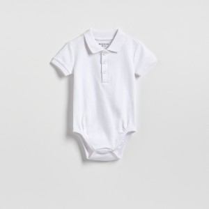 Bawełniane body polo - 98 (2-3 lata) - biały - chłopcy - Reserved - 276HV-00X