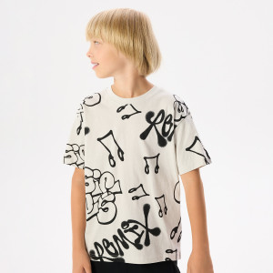 T-shirt z nadrukiem - 122 (6-7 lat) - jasnoszary - chłopcy - Reserved - 276JV-09X