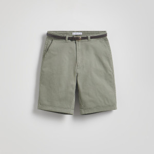 Szorty chino z paskiem - 34 - jasnozielony - damska - Reserved - 277BV-07X