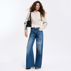 Jeansy wide leg - 32 - niebieski - damska - Reserved - 278KS-50J