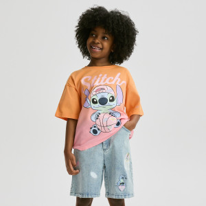 Jeansowe szorty bermudy Lilo i Stitch - 122 (6-7 lat) - niebieski - dziewczynki - Reserved - 280HN-05J