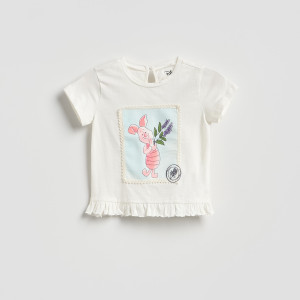 T-shirt Kubuś i Przyjaciele - 104 (3-4 lata) - złamana biel - dziewczynki - Reserved - 282HU-01X