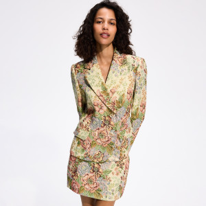 Spódnica mini w kwiaty - L - wielobarwny - damska - Reserved - 290LQ-MLC