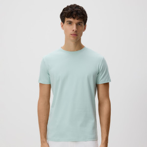 T-shirt slim z bawełny pima - S - jasnoniebieski - męska - Reserved - 296FP-05X