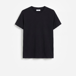 T-shirt slim z bawełny pima - L - czarny - męska - Reserved - 296FP-99X