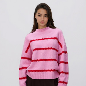 Sweter w paski - L - różowy - damska - Reserved - 296GV-30M