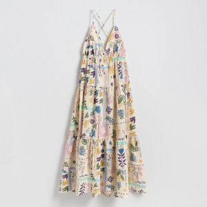 Wzorzysta sukienka maxi - XL - wielobarwny - damska - Reserved - 297FH-MLC