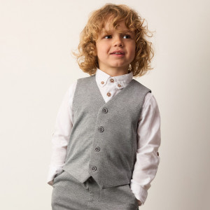 Melanżowa kamizelka z wiskozą - 80 (9-12 m.) - jasnoszary - chłopcy - Reserved - 298CJ-09M