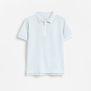 T-shirt polo - 128 (7-8 lat) - jasnoniebieski - chłopcy - Reserved - 299JV-05X