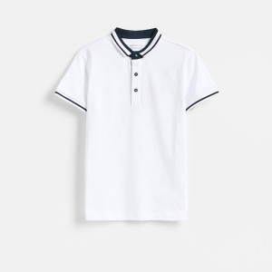 Bawełniany t-shirt polo - 146 (10 lat) - biały - chłopcy - Reserved - 300JV-00X