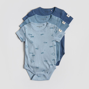 Bawełniane body 3 pack - 62 (1-3 m.) - jasnoniebieski - chłopcy - Reserved - 301HV-05X