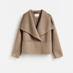 Kurtka handmade z wełną - L - brązowy - damska - Reserved - 303KK-84X