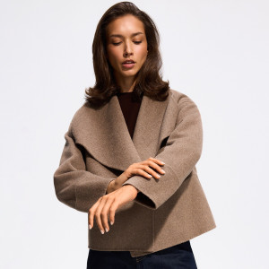Kurtka handmade z wełną - XXL - brązowy - damska - Reserved - 303KK-84X
