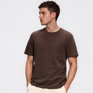 Melanżowy t-shirt regular - XL - brązowy - męska - Reserved - 304FP-88M