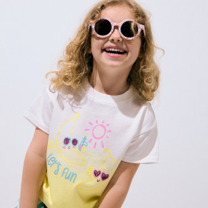 T-shirt z nadrukiem - 104 (3-4 lata) - jasnożółty - dziewczynki - Reserved - 307HU-10X