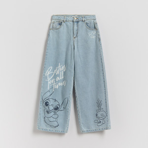 Jeansy wide leg Lilo i Stitch - 152 (11 lat) - niebieski - dziewczynki - Reserved - 309HN-50J