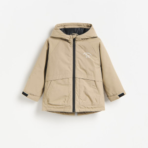 Ocieplana parka - 104 (3-4 lata) - beżowy - chłopcy - Reserved - 312JP-80X