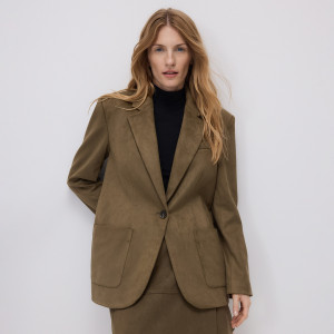 Marynarka z imitacji zamszu - XL - jasny zielony - damska - Reserved - 315GF-97X