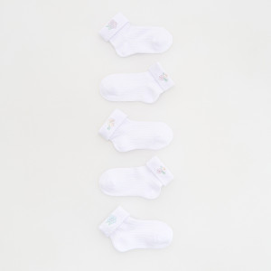 Skarpetki 5 pack - 19/21 - biały - dziewczynki - Reserved - 316DW-00X