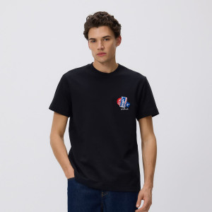 T-shirt regular z haftem - S - czarny - męska - Reserved - 318FP-99X