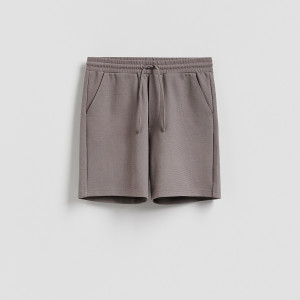 Strukturalne szorty regular fit - L - brązowy - męska - Reserved - 322EF-84X
