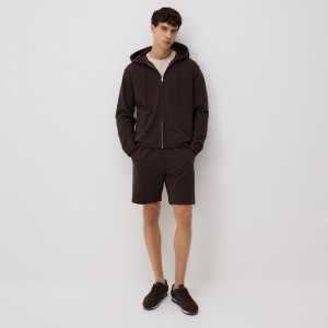 Strukturalne szorty regular fit - L - brązowy - męska - Reserved - 322EF-88X