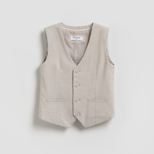 Elegancka kamizelka - 134 (8 lat) - beżowy - chłopcy - Reserved - 323IL-80X