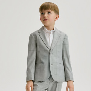 Marynarka z dodatkiem wiskozy - 158 (12 lat) - jasnoszary - chłopcy - Reserved - 326IL-09X