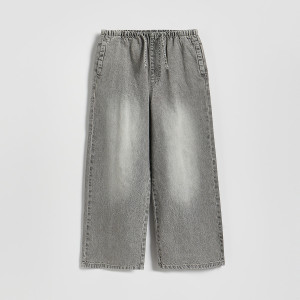 Jeansy super wide leg - 152 (11 lat) - jasnoszary - dziewczynki - Reserved - 329HN-09J