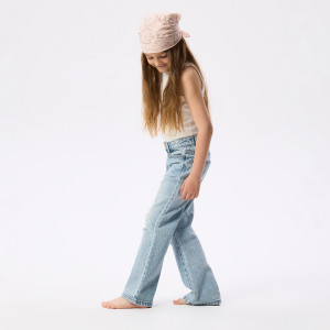 Jeansy bootcut z przetarciami - 158 (12 lat) - niebieski - dziewczynki - Reserved - 330HN-50J