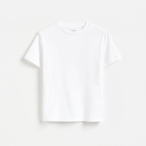 T-shirt slim fit - 170 (13-14 lat) - biały - chłopcy - Reserved - 330JV-00X