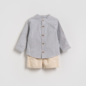 Bawełniany komplet - 62 (1-3 m.) - kremowy - chłopcy - Reserved - 332HV-02X