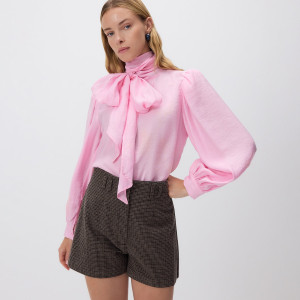 Szorty w pepitkę z wełną - L - wielobarwny - damska - Reserved - 333GF-MLC
