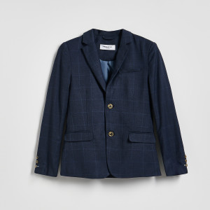 Elegancka marynarka z wiskozą - 116 (5-6 lat) - granatowy - chłopcy - Reserved - 333IL-59X