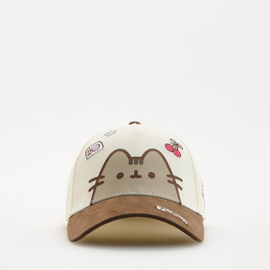 Czapka z daszkiem Pusheen - 7-9 lat - złamana biel - dziewczynki - Reserved - 337KH-01X