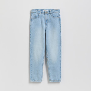 Jeansy straight fit - 116 (5-6 lat) - niebieski - dziewczynki - Reserved - 338HN-50J