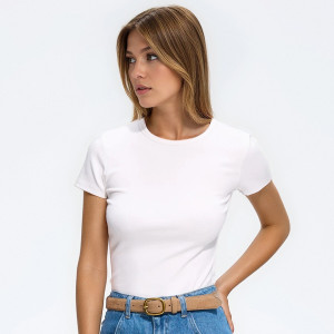 T-shirt slim fit z modalem - XL - biały - damska - Reserved - 338JX-00X