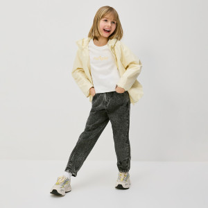 Jeansy paperbag - 164 (13 lat) - szary - dziewczynki - Reserved - 339HN-90J