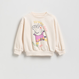 Bawełniana bluza Świnka Peppa - 80 (9-12 m.) - złamana biel - dziewczynki - Reserved - 341FA-01X